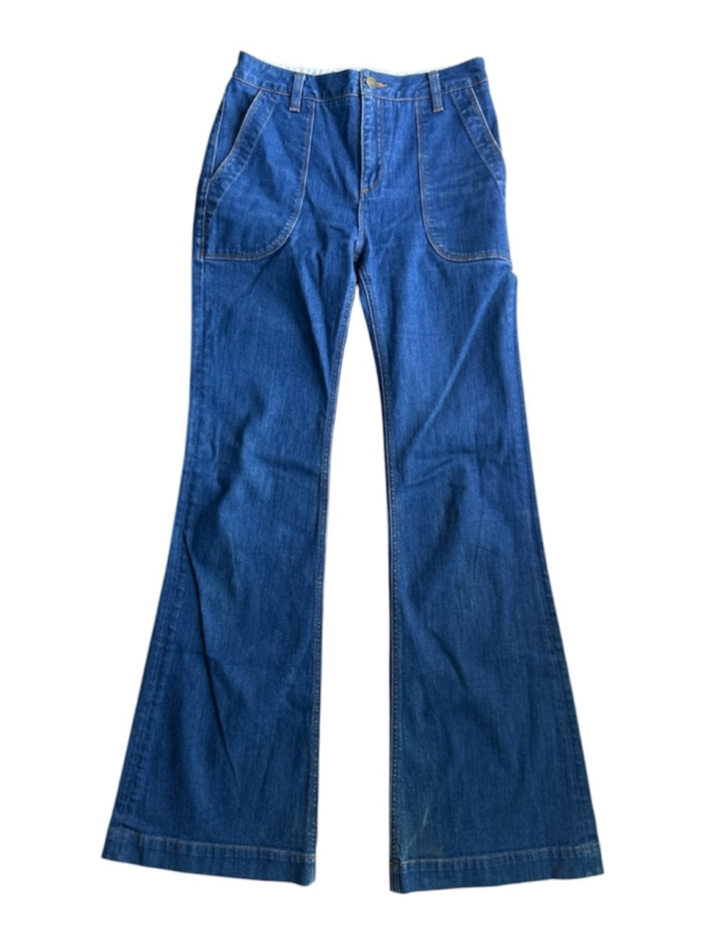 Land of Distraction Bruce High Waist Flare Jeans Dark Wash 70s Boho Size 4 - Picture 2 of 8